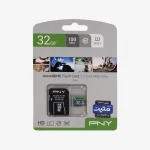 کارت حافظه Micro SDHC پی ان وای Elite استانداردUHS-I U1 ظرفیت 32 گیگابایت با کارت خوان SD