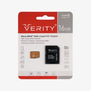 کارت حافظه Micro SDHC وریتی استاندارد UHS-I U1 ظرفیت 16 گیگابایت با کارت خوان SD